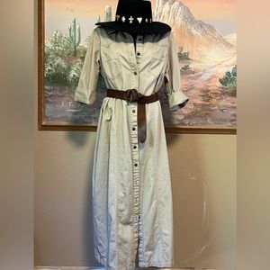 VINTAGE SAFARI STYLE DRESS M-L
